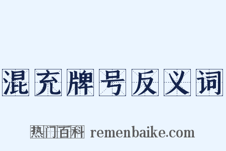 混充牌号反义词是什么意思的图片